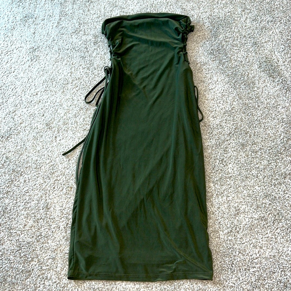 Tube scuba dress partial tie up